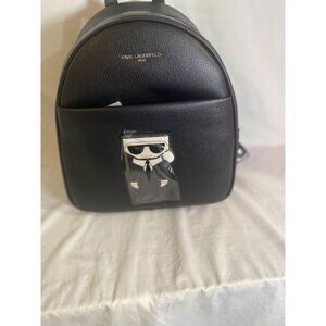 Karl LagerFeld Paris  Black Adele Backpack with Adjustable Strap NWT
